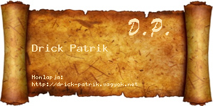 Drick Patrik névjegykártya